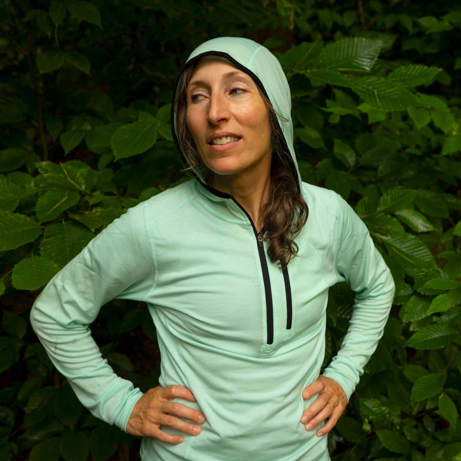 Microweight - Women's Wool 1/4 Zip Sun Hoodie Woolverino
