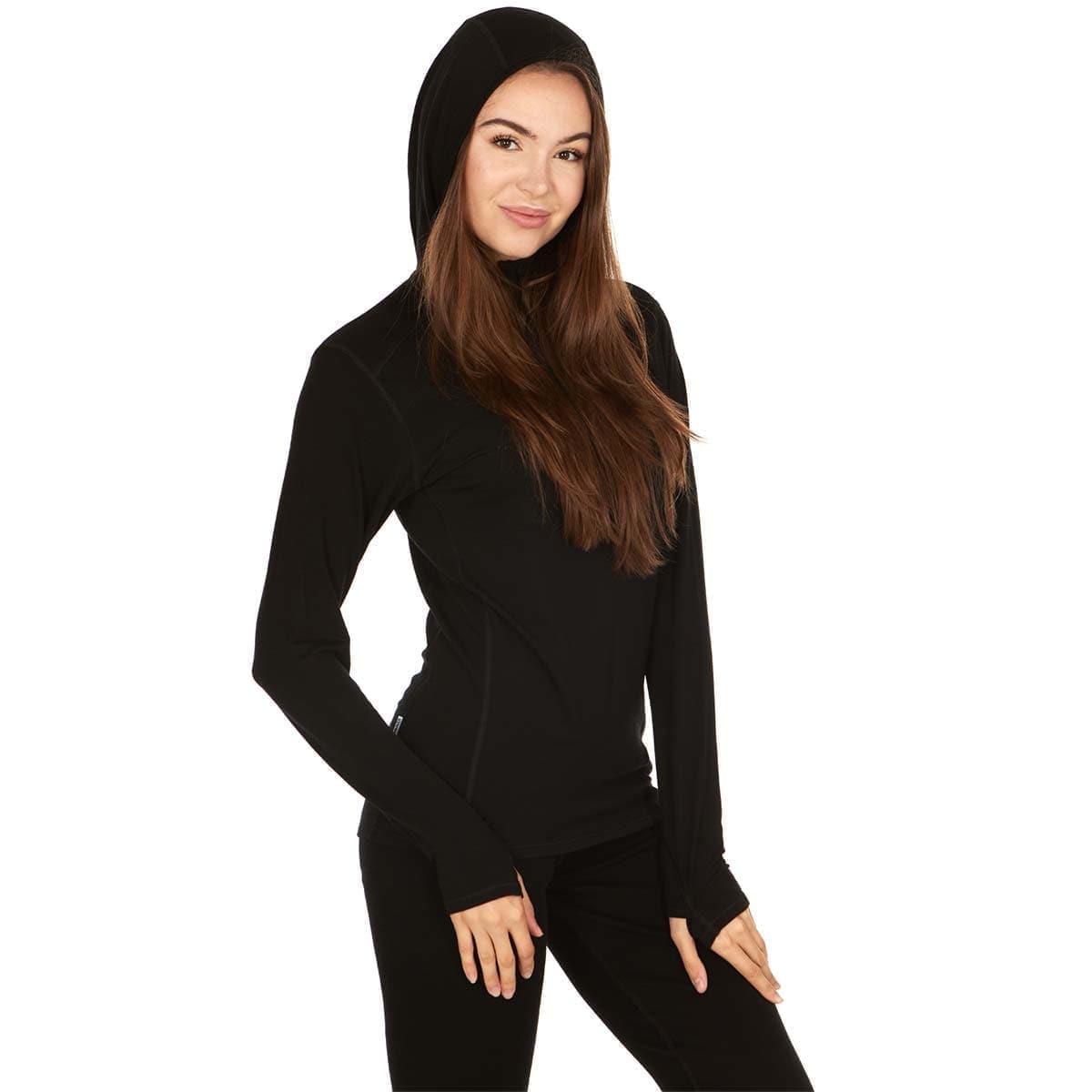 Microweight - Women's Wool 1/4 Zip Sun Hoodie Woolverino