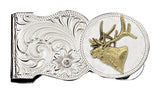 Elk Head Scalloped Money Clip