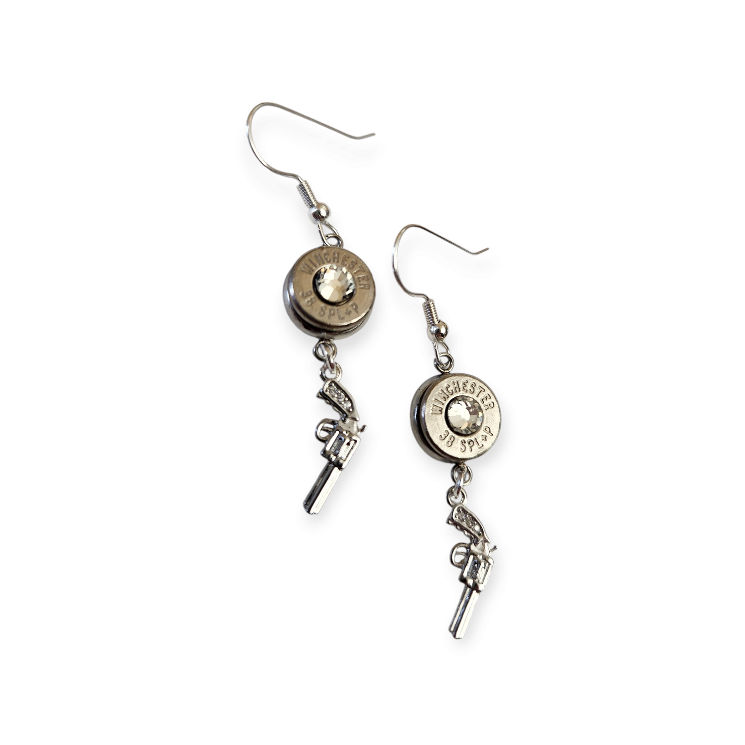 Revolver & Headstamp Dangle Earrings